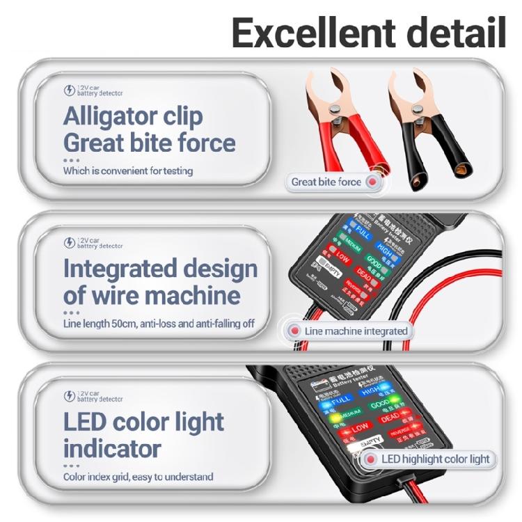 Batterietester Automobil 12V Digitaler Analysator Testwerkzeug Auto Spannungsprüfer