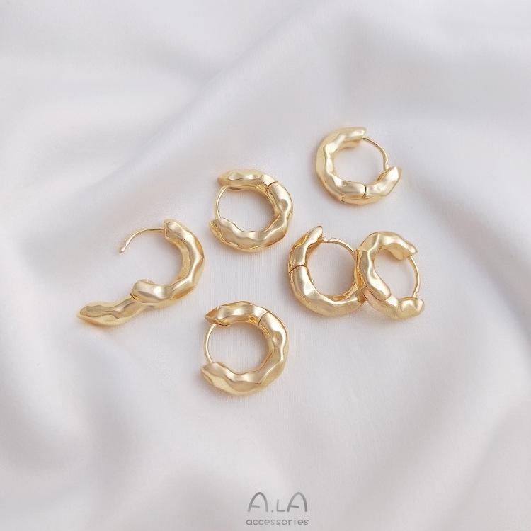 14K Gold Plated Irregular Round Ear Cuffs - Luxury and Elegant Fashion Earrings