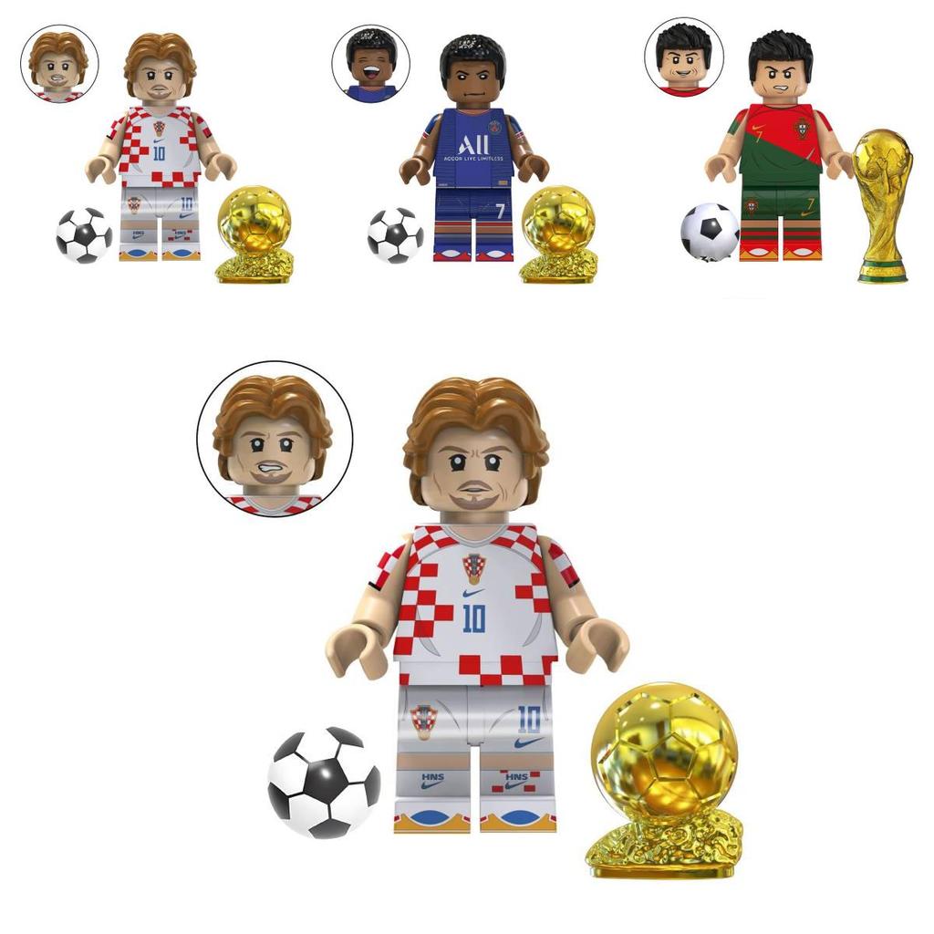 Soccer Star Series Team Building Blocks Set Small Plastic Pieces