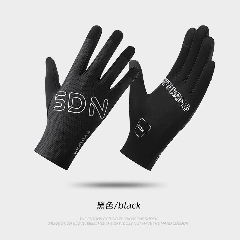 New cycling gloves full finger road cycling gloves long finger touch screen thin elastic breathable men and women spring and summer M