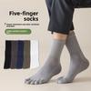 Five-finger Socks for Men, Summer Season, Pure Cotton, Anti-odor, Thin Style, Boneless, Split Toes, Mid-calf Length