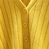 Women's V Neck Knitted Cardigan Short Jacket Loose Long Sleeve Autumn Versatile Outfit Top Sweater