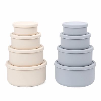 Food Grade Silicone Lunch Box with Lid 300/700/1300/2100ML Microwave Oven Lunch Box BPA-Free Leak Proof Sealed Grain Jar