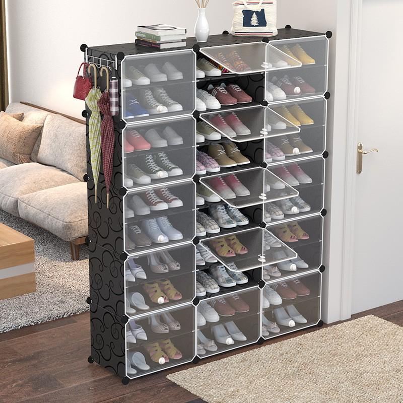 Shoe Rack Assembly Shoe Cabinet Plastic Storage Rack Dust-Proof Doorway Household Multifunctional Storage Rack Economical Storag