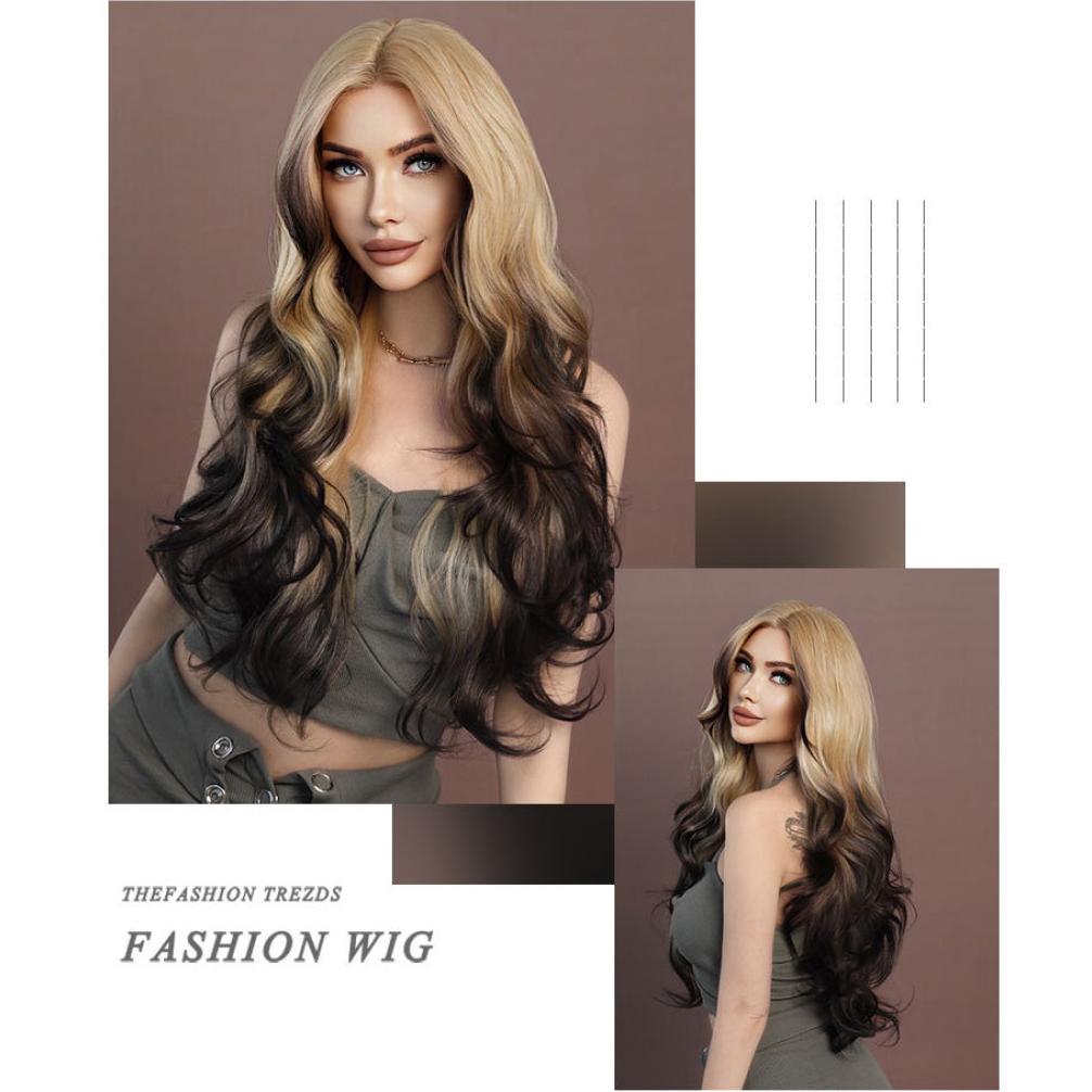 Women's  Simulation Wig 13*4 Lace Front Wig Ombre Blonde Body Wavy Beauty Decoration  Kanekalon Wig