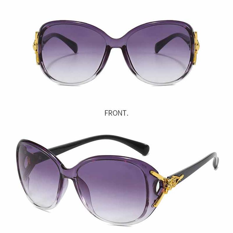 Klassische Große Fassung Fuchs Kopf Reflektierende Flache Gläser Mode Kamelie Sonnenschutz Sonnenbrille Brillen