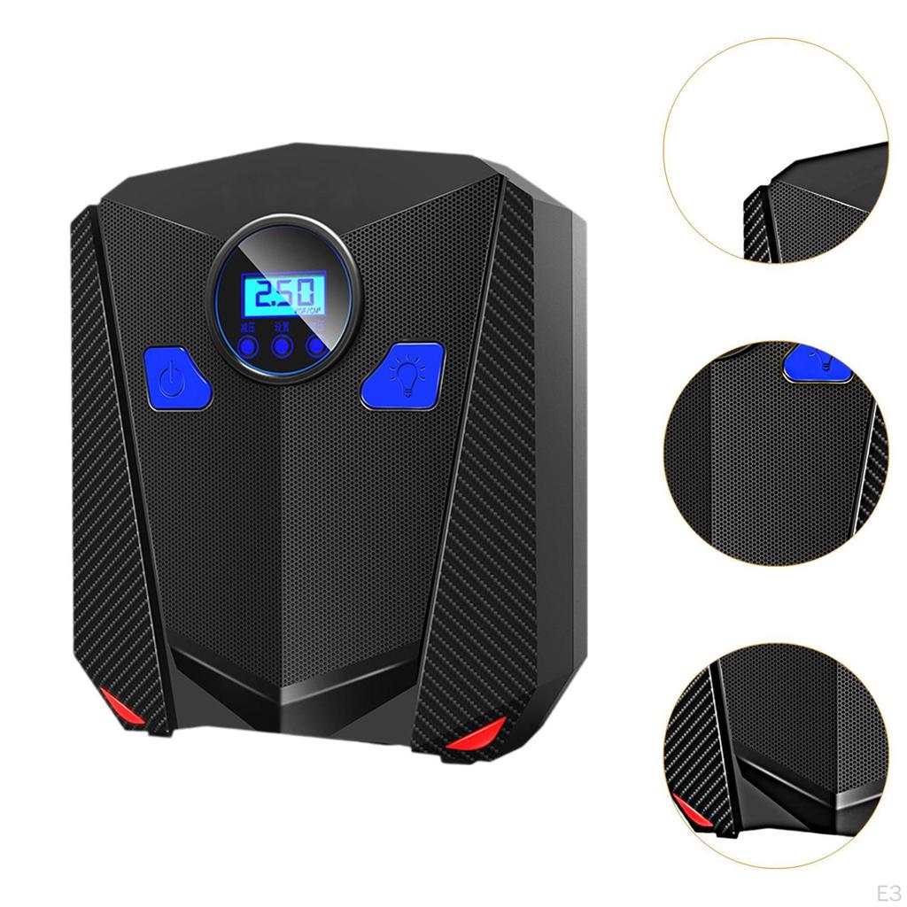Car Air Compressor Portable Tire Inflator 12V with Light Pump for Bed Electric Scooters