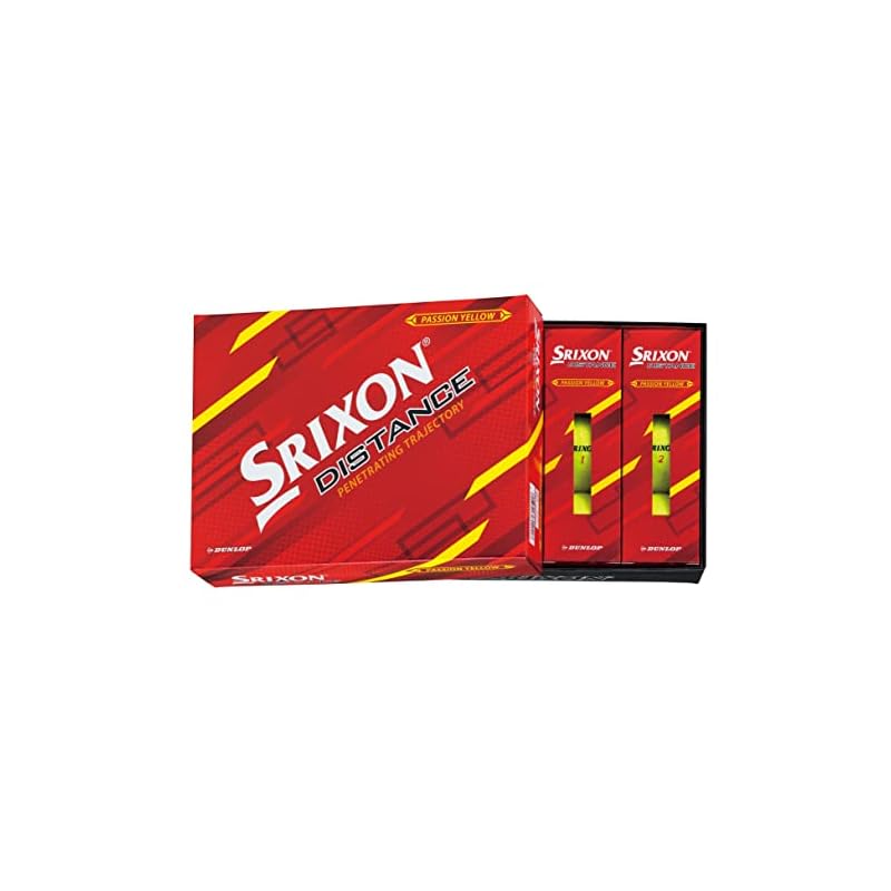DUNLOP SRIXON DISTANCE9 Golf Balls, 2022 Model, 1 Dozen (12 balls), Passion Yellow