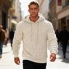 Men Fleece Hoodie Fuzzy Loose Fit Thick Pullover Hoodie Warm Fluffy Hooded Casual Sweatshirt for Autumn Winter Street Wear