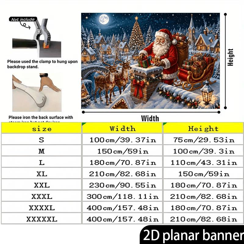 1Pcs Vintage Santa Claus Reindeer Christmas Decoration Background Winter Backdrop For Photo Studio Photo Booth Party