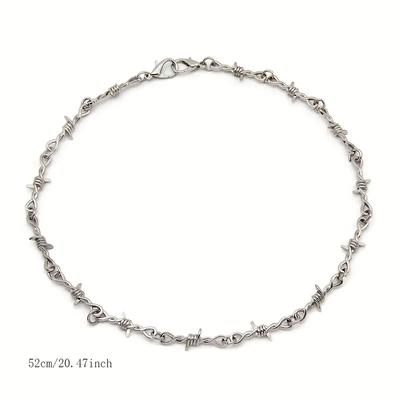 1pc Unisex Hip-Hop Gothic Punk Style Barbed Wire Necklace, Fashionable Little Thorns Necklace, for Men and Women