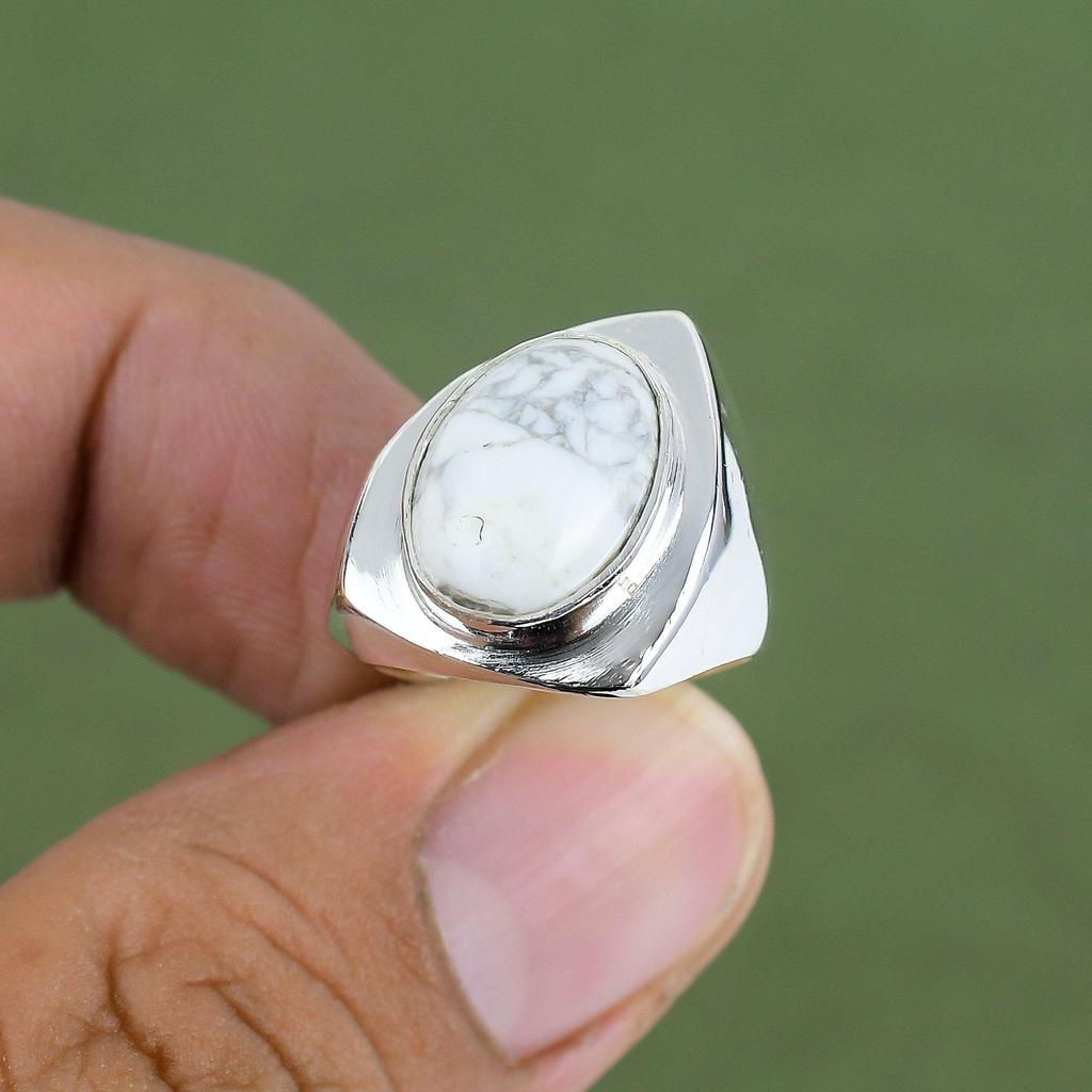 Howlith Ring 925 Sterling Silber Ring Echter Edelstein Schmuck Erstaunlicher Ring Handgefertigt Brandneuer Schmuck Jahrestag Geschenke Erhältlich in Ringgröße