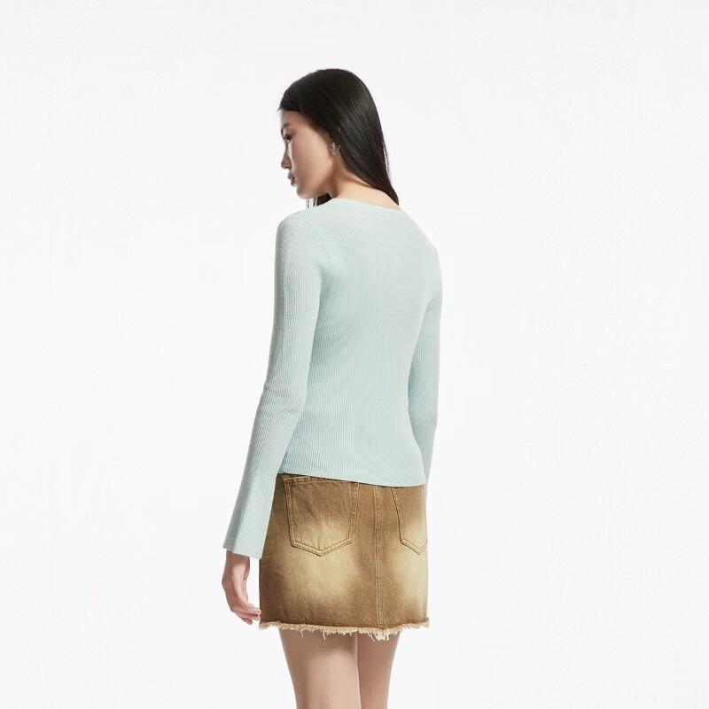 VEROMODA Women's Long Sleeve V-Neck Tie-Front Knit Top