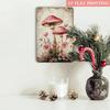Enchanted Mushroom Flower Vintage Metal Plaque, Easter Decor for Living Room, Bedroom, Balcony, 7.87x11in