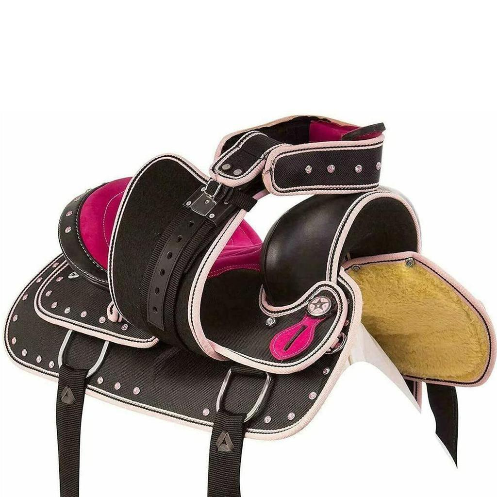 New Synthetic Western Barrel Racing Horse Saddle & Tack Set Available All Sizes and Colors 12, 13, 14, 15, 16, 17, 18 Inches