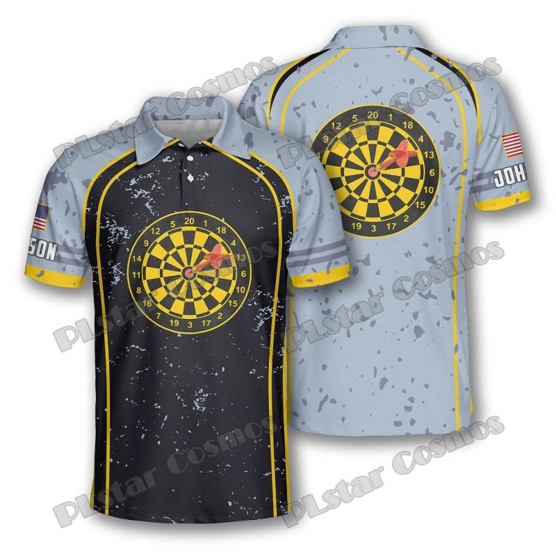 Green Blue Sports Style Personalized Darts 3D Printed Fashion Polo Shirts