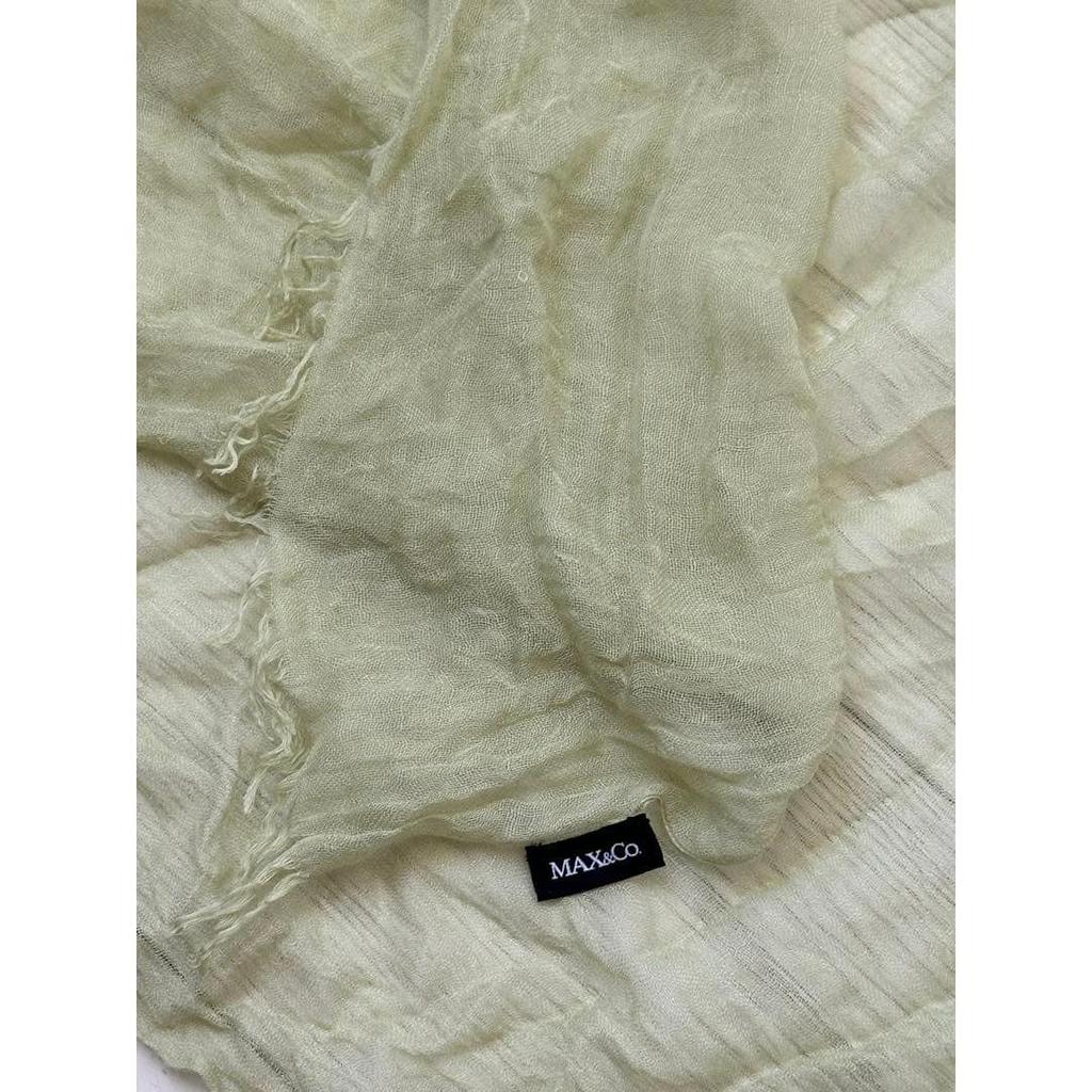 Used MAX&Co. Linen Large Stole Apple Green Fringe
