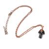 Hand-Wound Crystal Green Dongling Agate Small Mushroom Pendant Necklace Jewelry N586