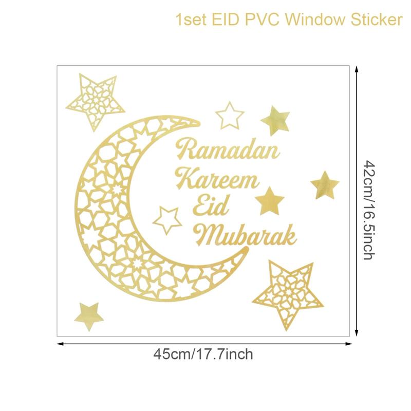 Eid Mubarak Wall Stickers Kareem Ramadan Decoration 2026 For Home Islamic Muslim Party Decor Mubarak Ramadan Window Sticker Gift