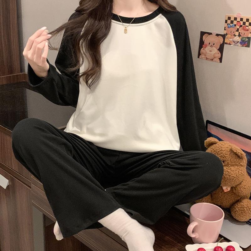 Autumn and Winter New Women's Pajamas, Long Sleeves, Girls, Students, German Velvet Fabric, Loose Casual Pajamas, Loungewear Set