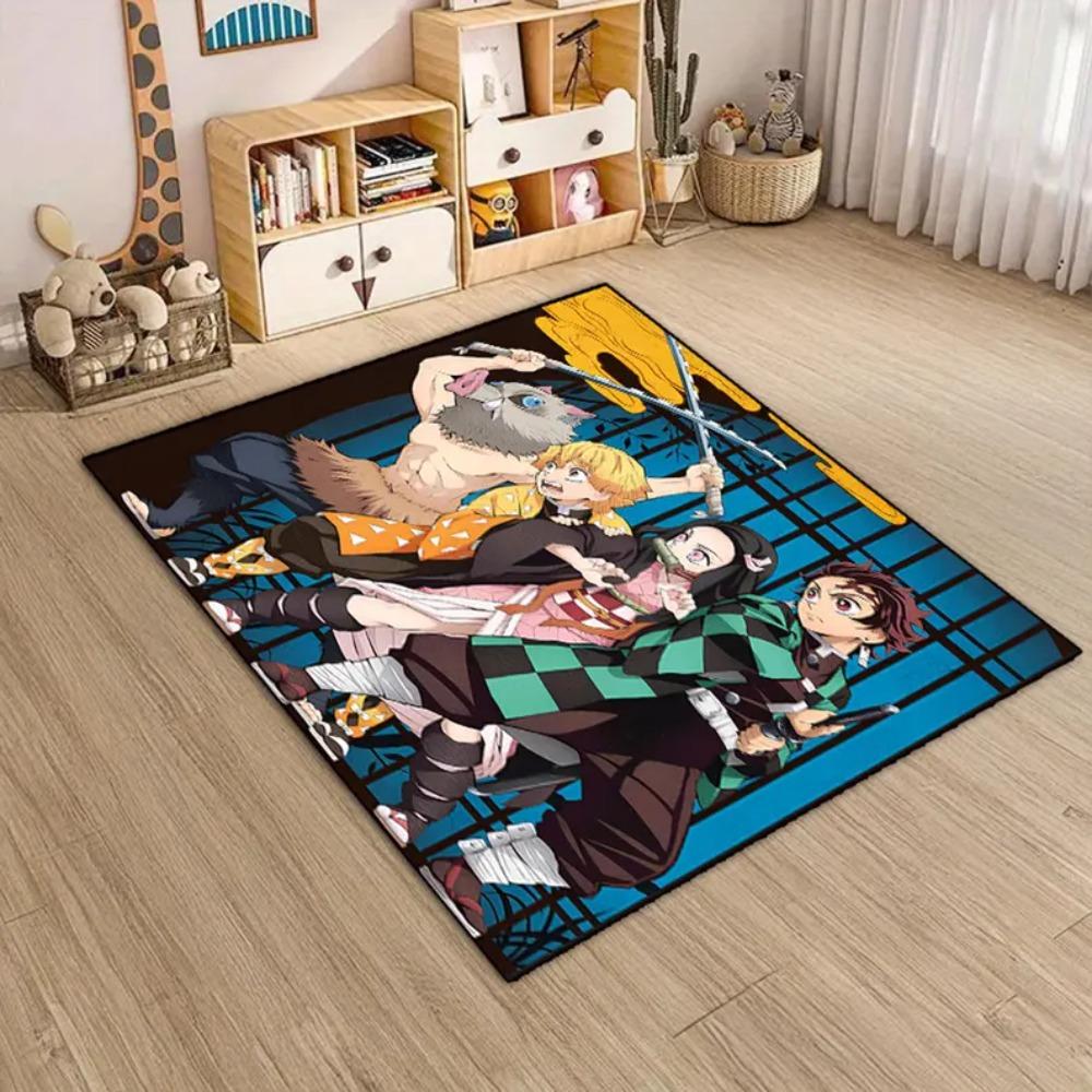 Anime Demon Carpet Mat Rug Character Action Scene Colorful Partition Design Home Decoration Floor Mat Living Room Decoration