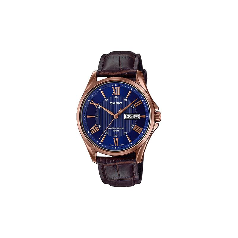 

Casio CASIODRESS Series Fashionable Business Simple Classic Pointer Roman Scale Day and Date Display Waterproof Quartz Movement Genuine MTP-1384L-2AV синій