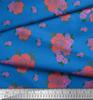 Soimoi Black Japan Crepe Satin Fabric Leaves & Rose Floral Fabric Prints Meter 42 Inch
