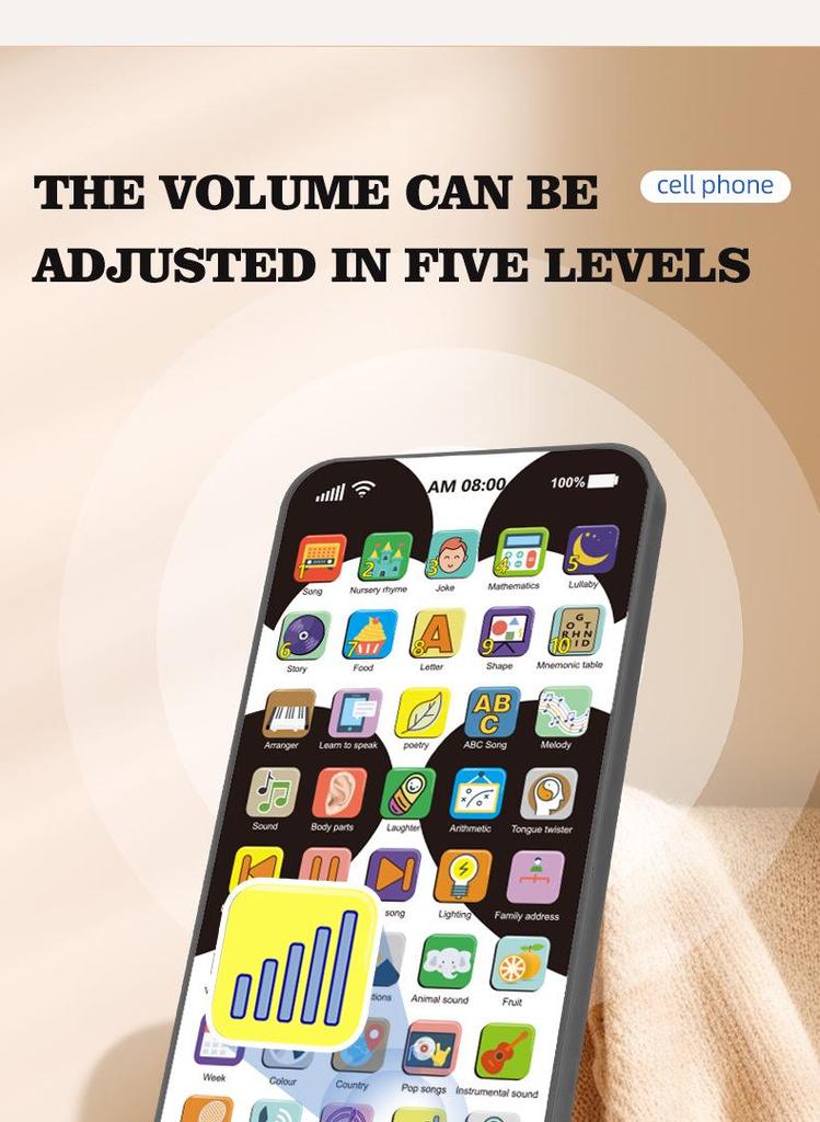 Kids' Learning Simulation Phone Toy - Multifunctional Early Education Music Device