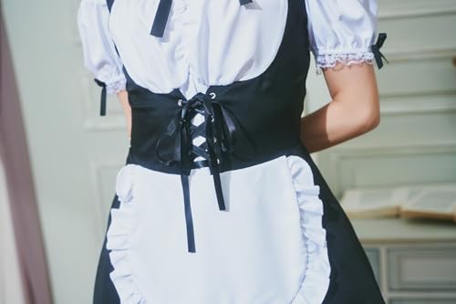 Clearstone GLOWHOLIC Cosplay Halloween Corset Maid, Women's, Size M, Black