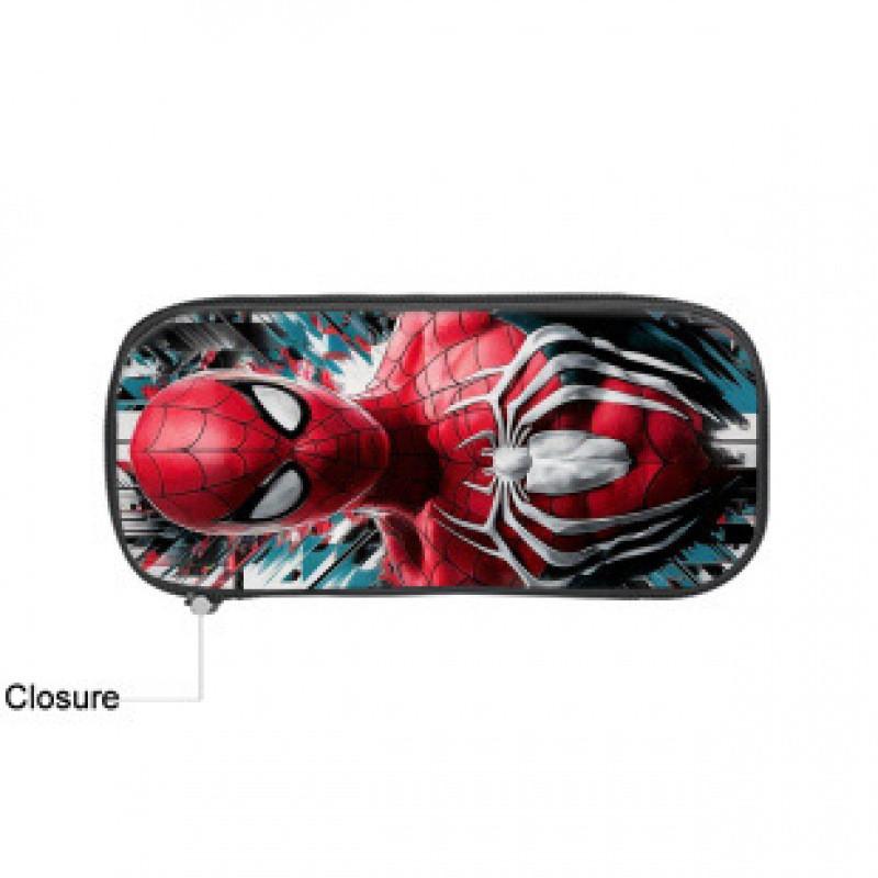 Spider Man Student Pencil Case With Large Capacity Nylon Material For School Supplies