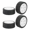4PCS 1 10 RC Wheel Tires with Hub Fin Plastics Rubber RC Flat Wheel for Car Upgrade Parts White