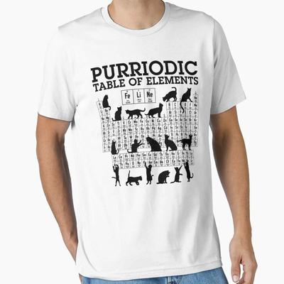 Purriodic Periodic Table Of Eleunisexts Cat Lover Cats Science Essential T Shirt Vintage Breathable Comfortable Fashion