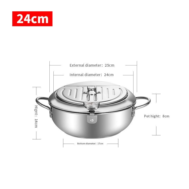 304 Stainless Steel Japanese Tempura Deep Fryer Pot
