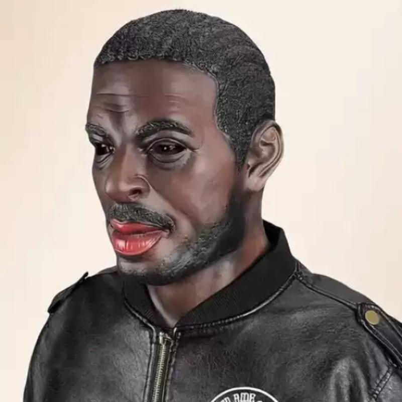 Máscara de látex de homem negro africano
