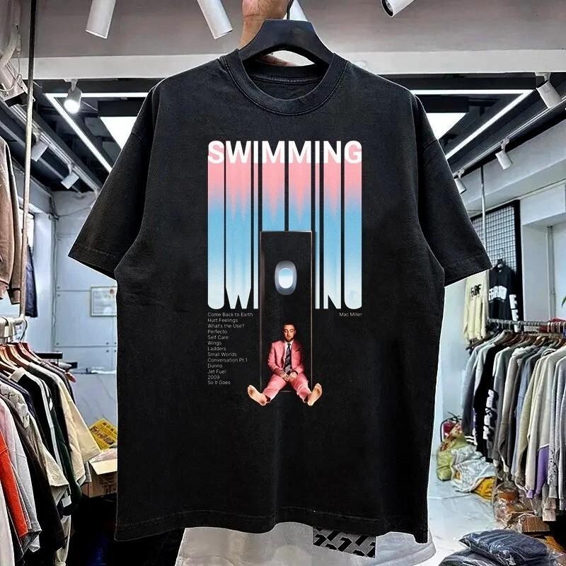 Mac Miller Swimming 90s Rare Design Black T shirt Retro style S-5XL XXL