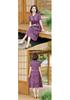 Mom's Elegant Chinese-Style Plus Size Dress: Slimming, Tummy-Concealing Summer Short Sleeve for Middle-Aged and Elderly Women
