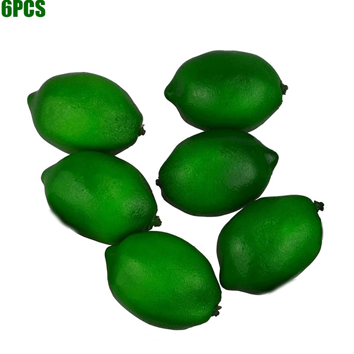 

Christmas Photography Home Wedding Lifelike Decoration Simulation Artificial Lemon Fake Fruit 6PCS green