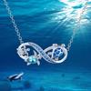 Fashion Turtle 8-character Zirconia Necklace Infinity Symbol Women's Clavicle Chain Silver Color Jewelry Suitable for Daily