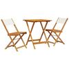 VidaXL 3-piece Bistro Set Cream White Fabric and Solid Wood, Garden Bistro Set, Balcony Set, Set 3281760
