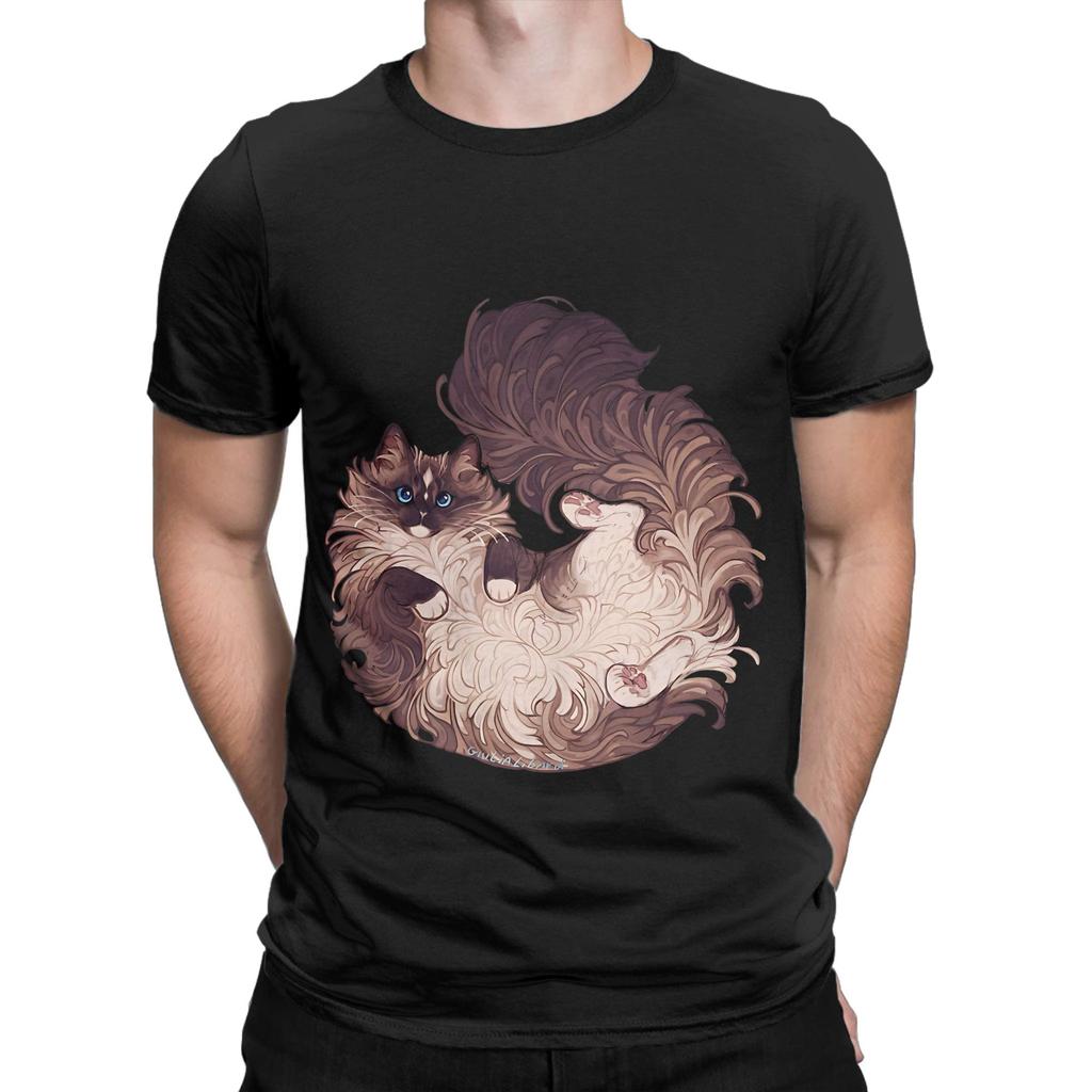 Ragdoll cute Graphic 100% Cotton T-Shirt Ragdoll Tops Tees For Men