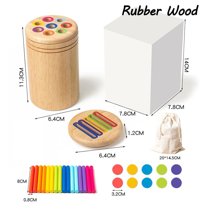 Baby Sinnesspiel Montessori Spielzeug Farbe Form Sortierbox Objektpermanenz Münzstab Parish Kinder Frühe pädagogische Holzspielzeuge