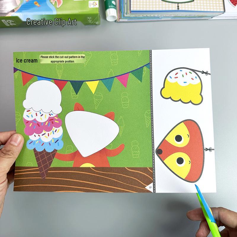 Creative Paper Cutting Collage Kit for Girls Ages 3-6 - Kindergarten Art Materials & Educational Toy