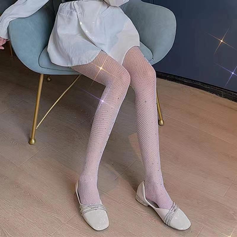 Gothic Tights Women Leggings Lolita Hollowed Out Mesh Stockings Japanese Bottomed Lace Pantyhose Floral Rattan Black Stocking