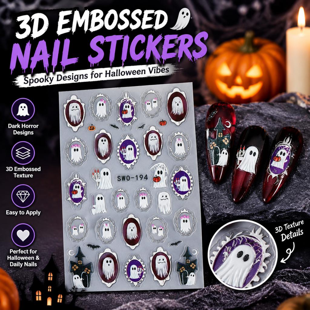 Halloween Nail Art Stickers Retro/Sweet/Cartoon Styles