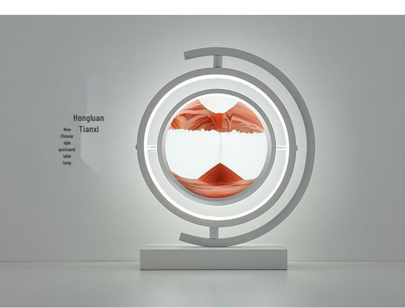 Arte de Arena de Reloj de Arena Moderno: Adorno de Arena Fluida de Vidrio 3D para Escritorio del Hogar o la Oficina