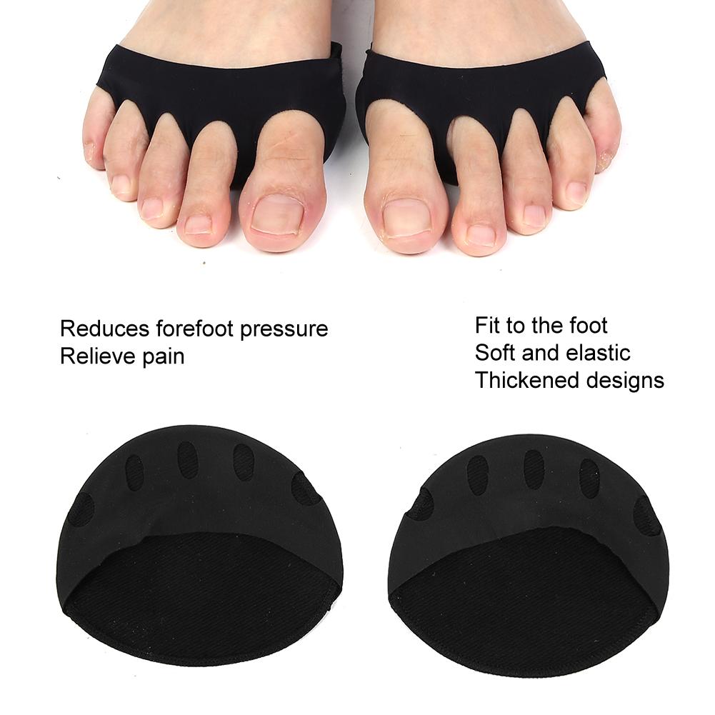 2 Pairs High Heeled Shoes Breathable Forefoot Pad Stress Pain Relief Forefoot Patch(Black )