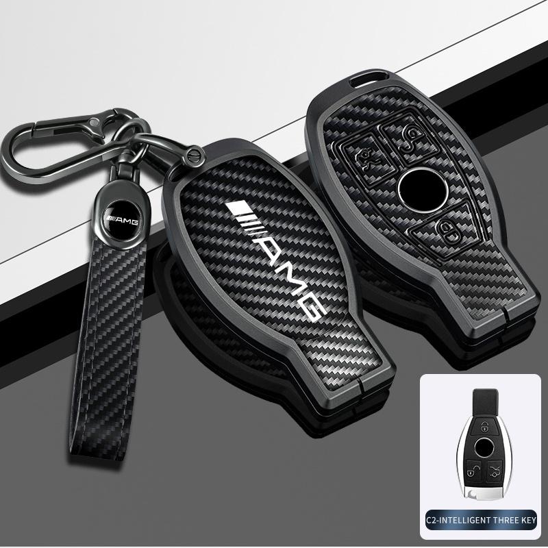 AABCV1 Car Key Case Cover Accessories For Mercedes Benz A C E S G Class GLC CLE CLA GLB GLS W177 W205 X167 AMG W223 W206 C260 C300 S400