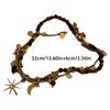 Vintage Natural Stone Beaded Bracelets Metal Star Pendant Necklace Bohemian Charm Jewelry Beads Texture for Women