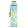 1PC Light Yellow Small Flower Pattern Print 750ml Color Plastic Sports Water Bottle Leakproof Flip Straw Lid Suitable for Sports Office Home Use
