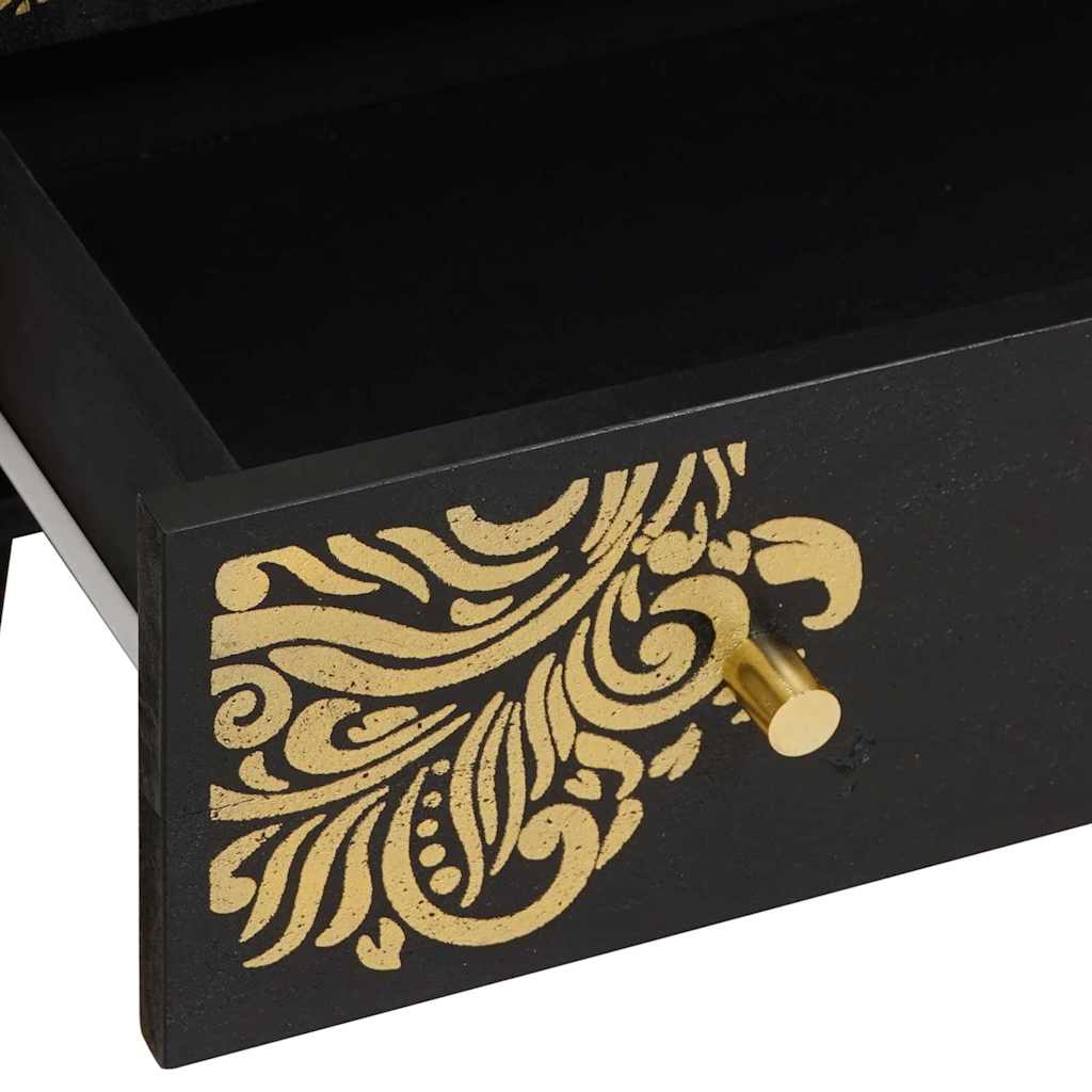 Highboard with Shelf Black 60 x 33 x 100 cm Solid Mango Wood